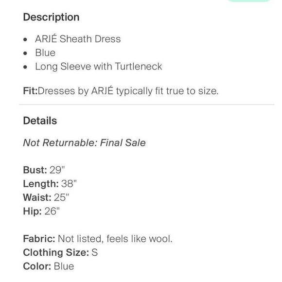 arje authentic dark blue sweater turtleneck high low Long Sleeve knit top small - Picture 4 of 6